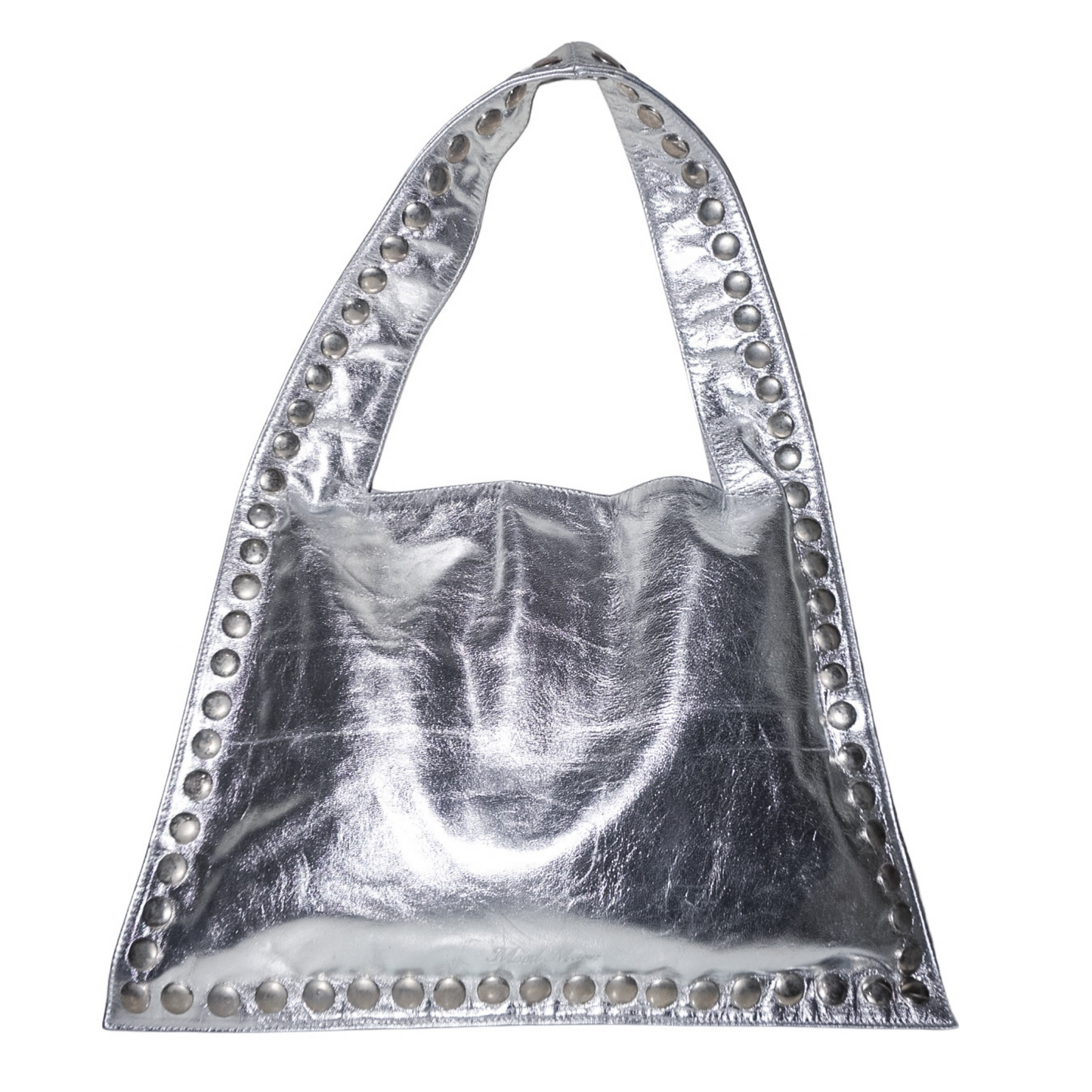 The Bridgette Studded Tote In Silver