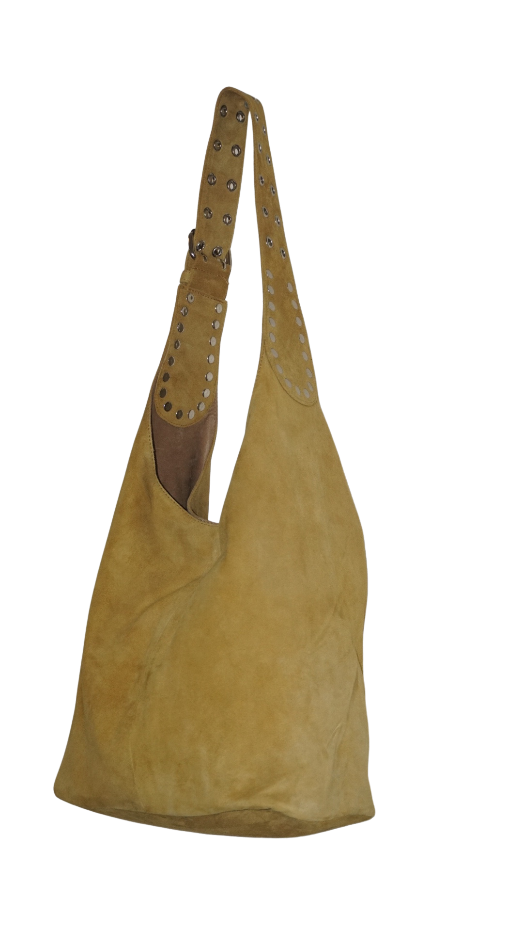 The Romy Riveted Hobo Bag in Mustard