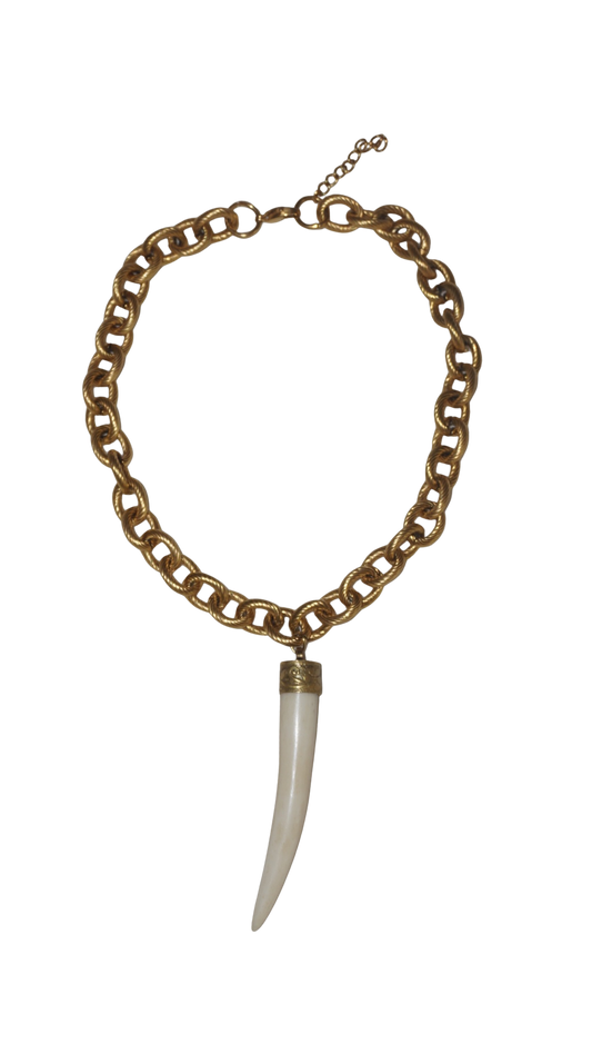 The Sienna Horn Necklace in Ivory