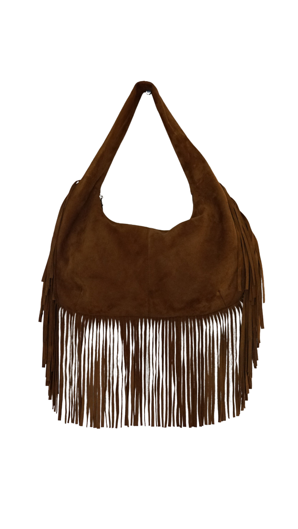 The Sienna Fringe Bag in Tobacco Suede