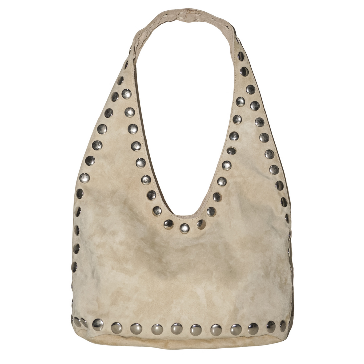 The Kate Studded Slouch Bag In Bone