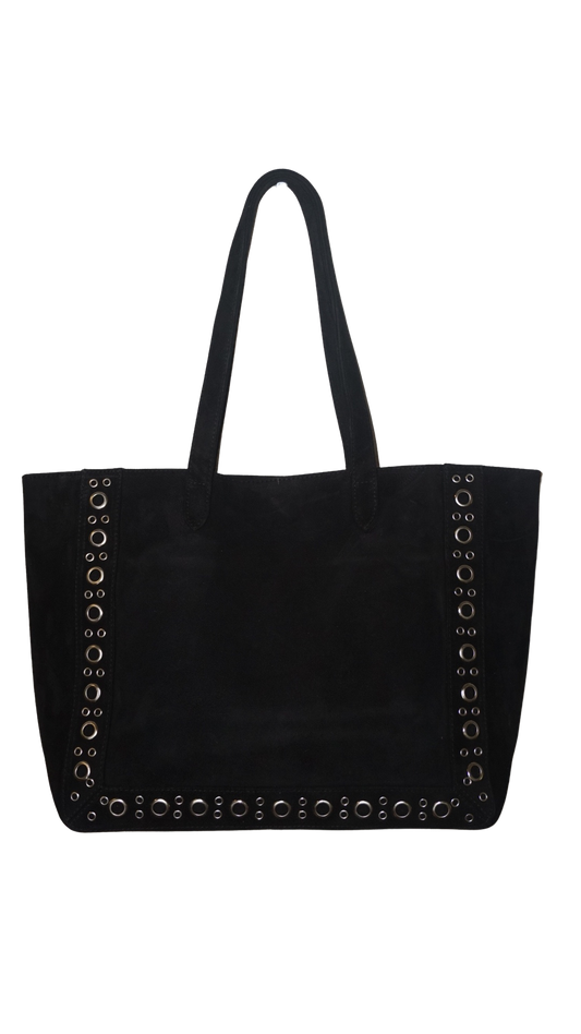 The Bianca Eyelet Suede Tote