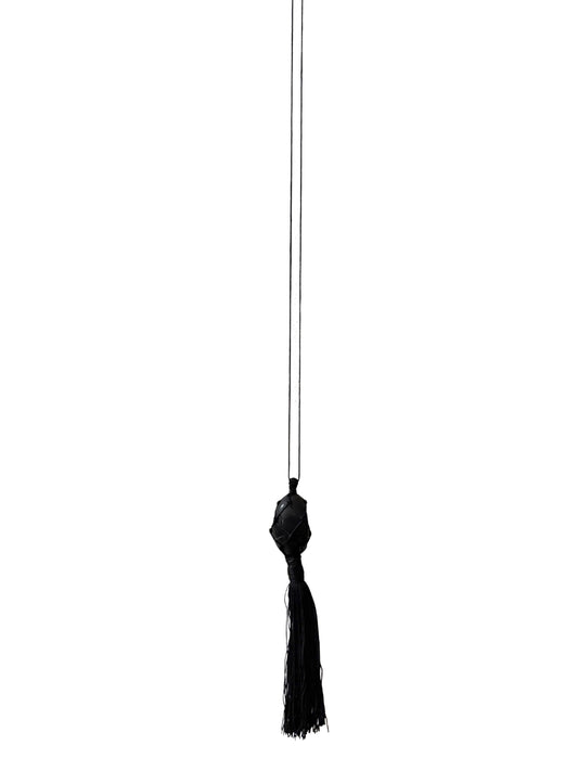 The Nyx Wrapped Black Stone Pendant Necklace