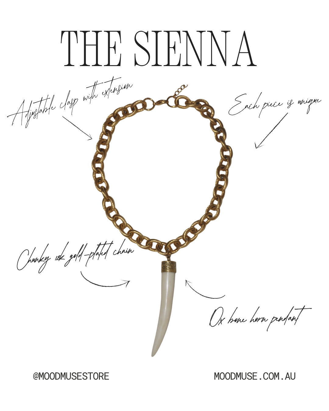 The Sienna Horn Necklace in Ivory